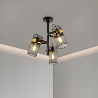 HOME DELUXE Deckenleuchte LAMBA - Schwarz/Gold