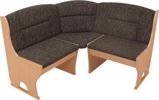 Truheneckbank "Josef I" 125x125 cm, buche, Strukturstoff mocca