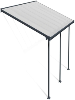 Canopia by Palram Terrassenüberdachung Alu Feria 3X4.25 Polycarbonat Hohlkammerplatten Pergola 425x300 cm Grau zur Überdachung ihrer Terrasse