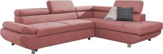 99rooms Filio Ecksofa Velours ESITO Rosa Rechts mit