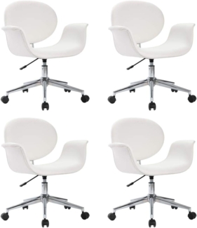 vidaXL Drehbare Esszimmerstühle 4 Stk. Weiß Kunstleder [3054858]