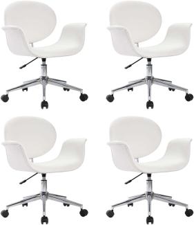 vidaXL Drehbare Esszimmerstühle 4 Stk. Weiß Kunstleder [3054858]