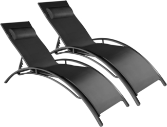 tectake Gartenliege 2er Set Gartenliege, Kombiset, 2 St, 2er, Textilene-Gewebe