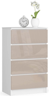 Akord Kommode mit 4 Schubladen Beistellschrank Highboardmodernes Sideboard für Wohnzimmer Esszimmer Schlafzimmer Flur Badezimmer 60 x 99 x 40 cm