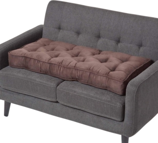 Homescapes Sitzkissen Sofa-Auflage 100 x 48 cm mit Veloursbezug – dickes Sitzkissen braun