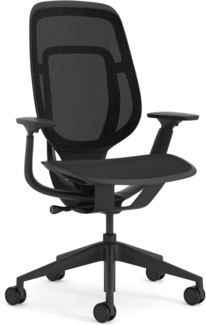 Karman Steelcase Ergonomischer Bürostuhl, höhenverstellbarer Stuhl mit Schwarz Bezug, 64.5 x 68 x 103