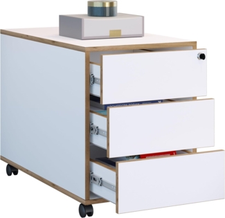 VCM Rollcontainer Salia 920748 Weiß H. 50 x B. 42 x T. 70 cm