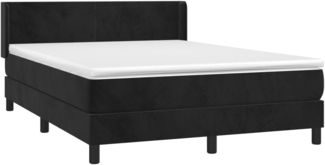 vidaXL Boxspringbett mit Matratze Schwarz 140x200 cm Samt 3130843
