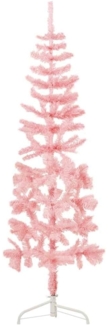 vidaXL Künstlicher Halb-Weihnachtsbaum mit Ständer Schlank Rosa 150 cm 344570