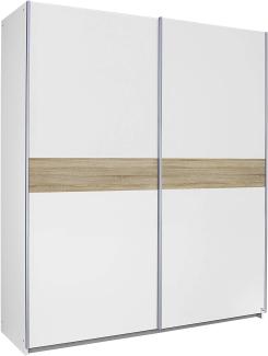 Rauch Möbel Noosa Schrank Schwebetürenschrank, Weiß / Eiche Sonoma, 2-türig inkl. Zubehörpaket Basic 2 Kleiderstangen, 2 Einlegeböden, BxHxT 175x197x59 cm