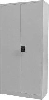 Bisley Toolless Metallschrank abschließbar - Stahlschrank mit 3-Punkt-Schloss & Flügeltüren - Aktenschrank aus Metall mit 4 Fachböden für 5 Ordnerhöhen - Farbe: lichtgrau, FTL09-645