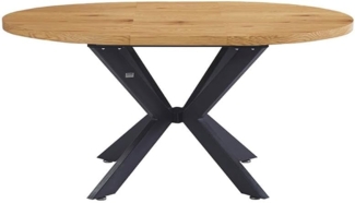 HOME DELUXE Essgruppe Rund Ausziehbar AVENTURA inkl. Sternfuß - 120-160 x 120 cm Light Oak 4 Stühle Hellbraun