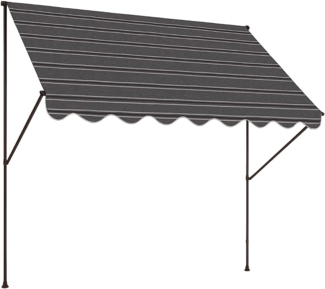 Angerer Freizeitmöbel Klemmmarkise hellgrau-grau, Ausfall: 150 cm, versch. Breiten