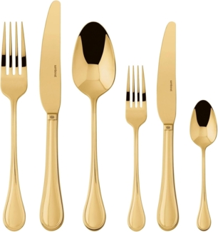 Sambonet Royal Besteck Set, 36-teilig, für 6 Personen, Edelstahl-PVD, gold, spülmaschinengeeignet, Tafelbesteck, 52763G83