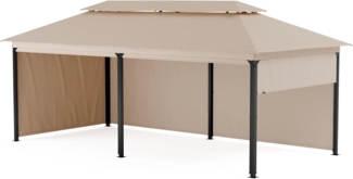 Grandezza Cortina Gartenpavillon 3x6 m 4 Seitenteile Beige