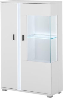 Vitrine Bellport in weiß matt 80 x 125 cm