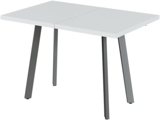 Esstisch Tisko Weiß/Grau 160x80 cm mit erweitbarer Tischplatte Vicco