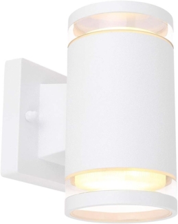 Außen Wandleuchte, Aluminium, Glas, weiß, IP44