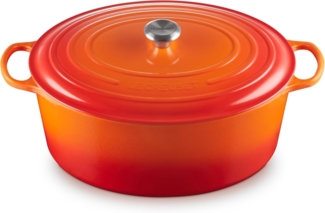 Le Creuset Bräter 'Signature' , Gusseisen , Oval, für alle Herdarten und Induktion geeignet, Ofenrot, 40,0 cm