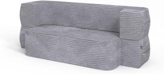 Vicco Sofa Lille Grau 190 cm mit Schlaffunktion