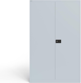 BISLEY Flügeltürenschrank Universal, 4 verzinkte Fachböden, B 1200 x T 500, 5 OH, Farbe lichtgrau