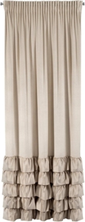 Vorhang DANI mit Rüsche Velours Samtvorhänge beige 140x250 cm Kräuselband