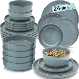 SÄNGER Steingut Geschirrset Kairo Ocean 24 teilig für 6 Personen