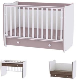 Lorelli 'Dream' Babybett umbaubar zu Schreibtisch, mit Schaukelfunktion, Melamin-Spanplatte beige, 60x120 cm
