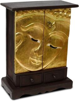 Oriental Galerie Mehrzweckschrank Schrank Gesicht Buddha mit Schubladen Gold 70 cm (1-St)