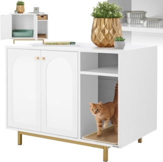 tectake Katzentoilette Katzenschrank, seitlicher Eingang