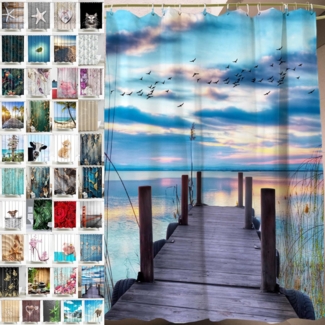 Sanilo Duschvorhang Sunset 180 x 200 cm, 100% wasserdicht, Anti-Schimmel-Effekt, hochwertige Qualität