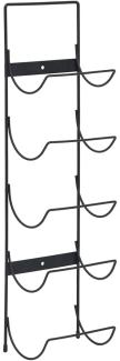 vidaXL Wand-Weinregal für 5 Flaschen Schwarz Eisen 325920