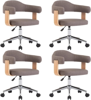 vidaXL Drehbare Esszimmerstühle 4 Stk. Taupe Bugholz und Stoff 3054906