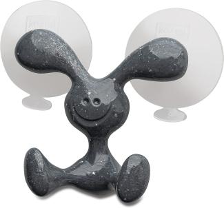 Koziol Wandhaken Bunny, Wandaufhängung mit Saugnapf, Organic Recycled, Recycled Ash Grey, 1443120