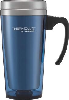 ThermoCafé Thermobecher, Kunststoff und Edelstahl, weicher Griff, 420 ml, Plastik, Translucent Midnight Blue, 420 ml