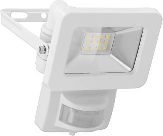 goobay 53878 LED Strahler Bewegungsmelder Außen 10W / PIR Sensor Außenstrahler IP44 / Neutralweißes Licht 850 lm/LED Scheinwerfer Fluter Wandmontage/Gartenstrahler/Weiß