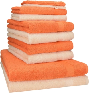 Betz Handtuch Set 10-TLG. Handtuch-Set Premium Farbe Beige & Orange, 100% Baumwolle (Set, 10-St), saugstark und strapazierfähig