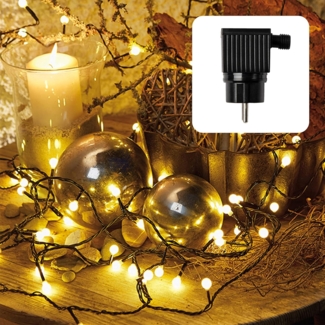 Hellum LED-Lichterkette mit Perlen 80 BS ww-schwarz außen