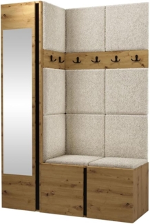 Garderoben-Set Monati X, Artisan Eiche / Artisan Eiche + Schwarz, Farbe: Abriamo 03