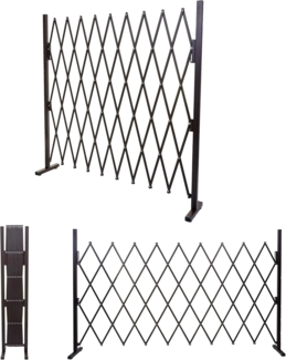 Absperrgitter HWC-B34, Scherengitter Rankhilfe Tierschutzgitter ausziehbar, Alu braun ~ Höhe 153cm, Breite 32-265cm
