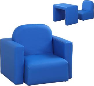 HOMCOM Kindersessel 2 in 1 Kindersitzgruppe und Sessel blau
