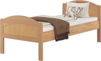 Massivholzbett geschwungenes Seniorenbett Buche natur 90x200 Einzelbett Bettgestell 60.75-09 oR