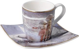 Goebel Espressotasse Joaquin Sorolla - Schwestern am Strand, mit Untertasse, Artis Orbis, Fine Bone China, Bunt, 100 ml, 67018081