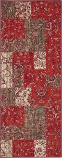 Kurzflor Teppich Kirie Rot Braun - 80x250x0,9cm