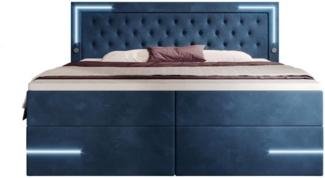 Boxspringbett Carlotta 180x200 Blau H4