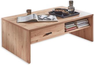 Couchtisch in Altesche massiv, Old Artisan Oak Optik FSC-zertifiziert - Moderner Sofatisch mit Schubladen & Ablage für Ihren Wohnbereich - 110 x 40 x 65 cm (B/H/T)