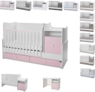 Lorelli Babybett 4 in 1 Trend Plus NEW Schaukelfunktion Jugendbett Schreibtisch pink