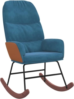 vidaXL Schaukelstuhl Blau Samt 4102631