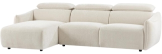 Vente-unique - Ecksofa links - Stoff - Beigefarbenes Chenille - TAZIZA