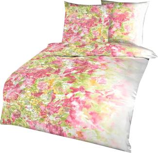 Kaeppel Mako Satin Bettwäsche Blumen Wild Paradise Weiss 135x200 cm